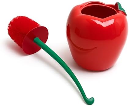 Deep & Sturdy Toilet Bowl Brush with Holder - Apple Bowl Brush - Durable Scrubbing - Toilet Cleaners - Household Essentials - Bathroom Cleaner - Cleaning Supplies - Household Supplies