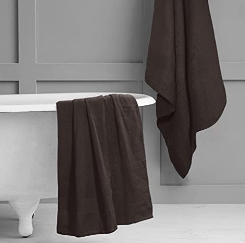 Belizzi Home Premium Cotton Oversized 2 Pack Bath Sheet 35x70-100% Pure Cotton - Ideal for Everyday use - Ultra Soft & Highly Absorbent - Machine Washable - Chocolate Brown
