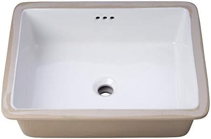 Miseno MNO1713RU 20" X 16" Rectangular Undermount Bathroom Sink with Rear Overflow - Bright White