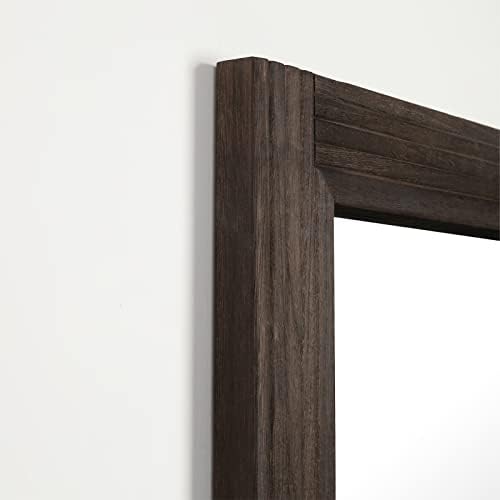 YOSHOOT Hand-Made Wooden Spliced Wall Mirror for Bathroom, Rustic Farmhouse Vanity Mirror, Décor Wall Art, Solid Wood Frame, Vertical or Horizontal Hanging