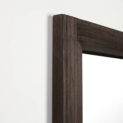 YOSHOOT Hand-Made Wooden Spliced Wall Mirror for Bathroom, Rustic Farmhouse Vanity Mirror, Décor Wall Art, Solid Wood Frame, Vertical or Horizontal Hanging