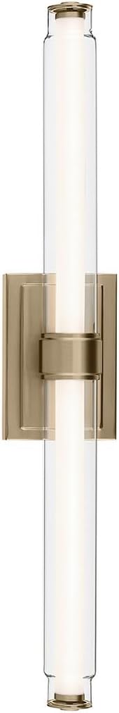 Kichler Laurene LED Bath Bar Light, Champagne Bronze | Linear vanity light with clear glass for bathroom mirrors (31" x 5"), 55239CPZLED