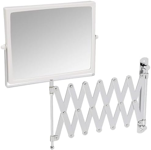 JERDON Wall-Mounted Makeup Mirror - 5X Magnification - Chrome - J2020C