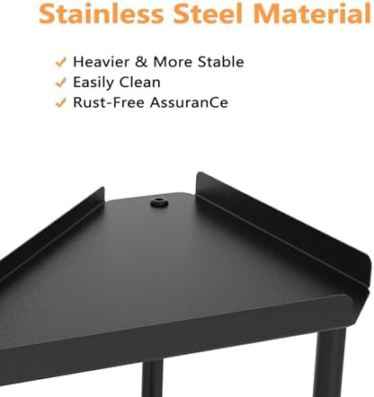 FLE Corner Bathroom Counter Organizer, Bathroom Organizer Countertop Black