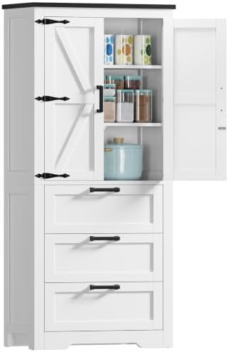 TEENFON Storage Cabinet with Doors & Adjustable Shelf