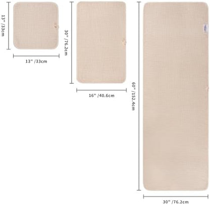 POLYTE 430 GSM Poly Blend Microfiber Quick Dry Waffle Bath Towel Set of 6