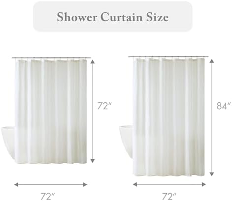 Madison Park Anna Extra Long Shower Curtain for Bathroom, 72 x 84, Ivory