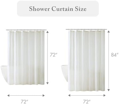 Madison Park Anna Extra Long Shower Curtain for Bathroom, 72 x 84, Ivory