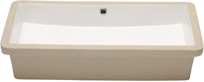Lordear Rectangle Bathroom Sink Undermount 28" Undermount Bathroom Sink Rectangular Pure White Vitreous Ceramic Lavatory Vanity Vessel Sinks
