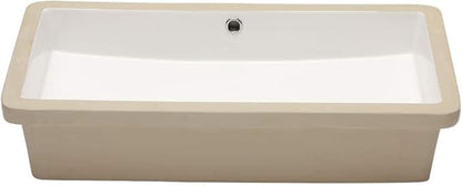 Lordear Rectangle Bathroom Sink Undermount 28" Undermount Bathroom Sink Rectangular Pure White Vitreous Ceramic Lavatory Vanity Vessel Sinks