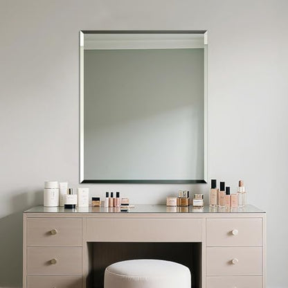 Bathroom Mirror for Over Sink 36x30 Inch Frameless Wall Mirror Beveled Edge