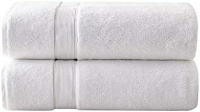 Madison Park Cotton Bath Sheet 2 Piece Oversized, 800GSM, 34" x 68" White