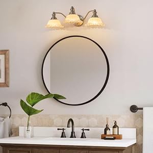 Brushed Nickel Bathroom Vanity Light White 3 Light