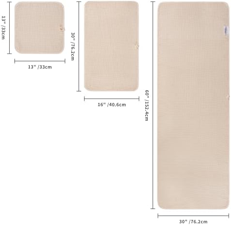 POLYTE 430 GSM Poly Blend Microfiber Quick Dry Waffle Bath Towel Set of 6