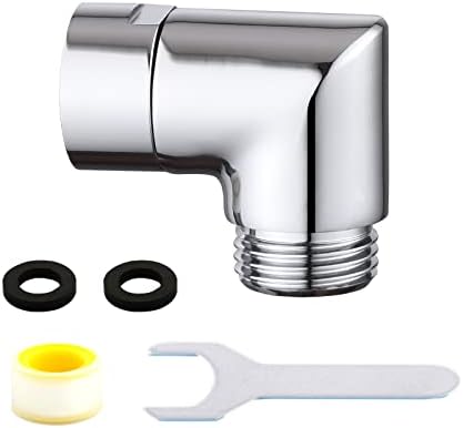 Shower Head Elbow Adapter, Shower Arm Elbow Adapter for Hand Showers and Wall-mounted Showers，Shower Arm Extension (90degree）