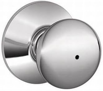 Schlage F40 PLY 625 Plymouth Door Knob, Bed & Bath Privacy Lock, Bright Chrome