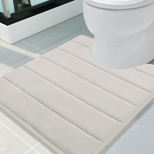 Buganda Memory Foam U-Shaped Toilet Rugs 24 x 20, Absorbent Bathroom mat
