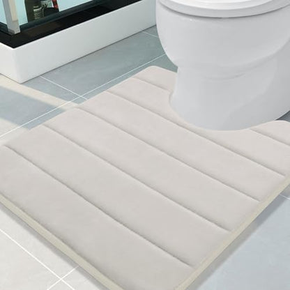 Buganda Memory Foam U-Shaped Toilet Rugs 24 x 20, Absorbent Bathroom mat