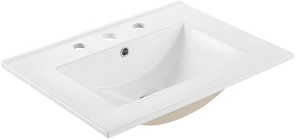 Modway EEI-3766-WHI Cayman 24" Bathroom Sink, White