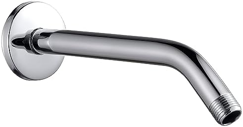Cobbe Shower Arm with Flange and Teflon Tape, 10-Inches Wall Mounted Shower Pipe Arm 304 Stainless Steel Extension for Fixed Shower Head, Chrome