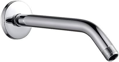 Cobbe Shower Arm with Flange and Teflon Tape, 10-Inches Wall Mounted Shower Pipe Arm 304 Stainless Steel Extension for Fixed Shower Head, Chrome