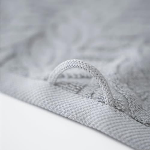 BAGNO MILANO Turkish Cotton Bath Towels, Hand Towels - Soft Plush Jacquard Collection - Highly Absorbent Towel Set (Light Grey, 6 pcs Towel Set)