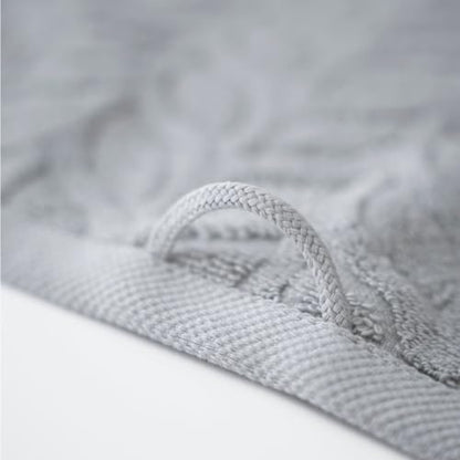 BAGNO MILANO Turkish Cotton Bath Towels, Hand Towels - Soft Plush Jacquard Collection - Highly Absorbent Towel Set (Light Grey, 6 pcs Towel Set)