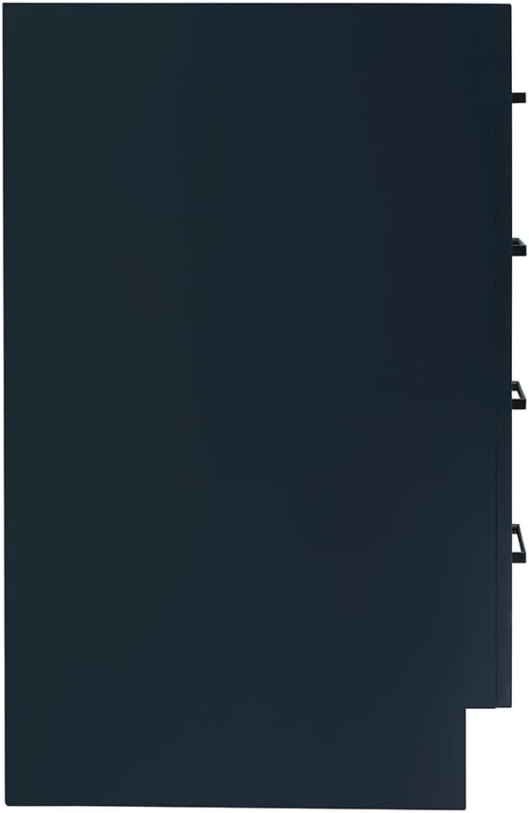 ARIEL Hepburn 36-inch Bathroom Vanity Base Cabinet,Solid Wood, 2 Soft Closing Doors, 5 Dovetail Drawers, Midnight Blue