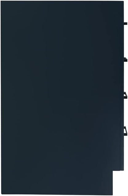 ARIEL Hepburn 36-inch Bathroom Vanity Base Cabinet,Solid Wood, 2 Soft Closing Doors, 5 Dovetail Drawers, Midnight Blue
