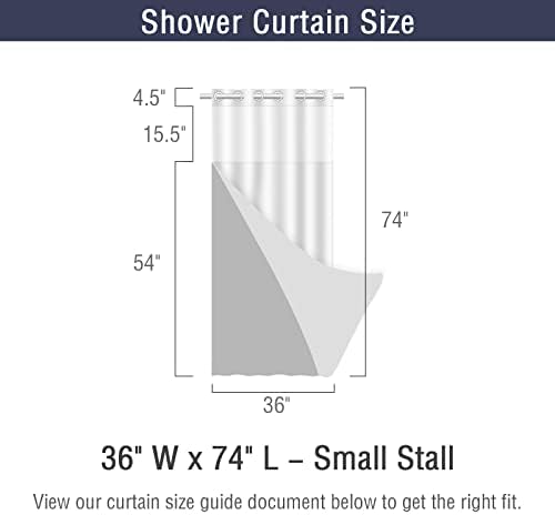 Gibelle No Hook Cloth Green Shower Curtain with Liner, 36x74