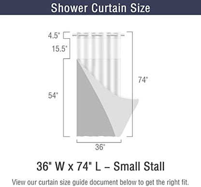 Gibelle No Hook Cloth Brown Shower Curtain with Liner, 36x74