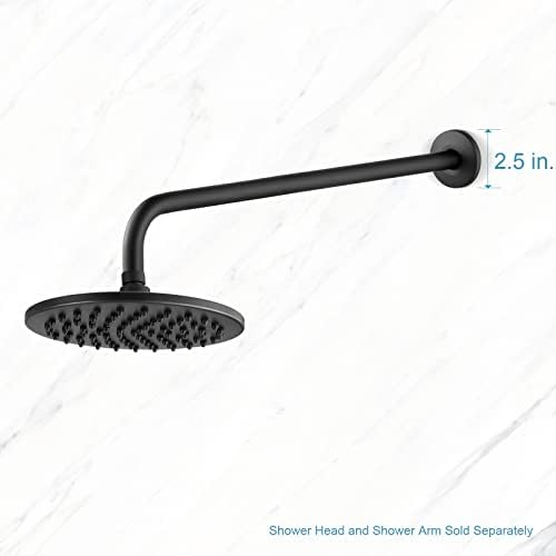 OFFO Shower Arm with Flange, 24 in Wall Mount Replacement Angle Shower Head Arm Wall-Mounted For Fixed Shower Head & Handheld Showerhead, Matte Black