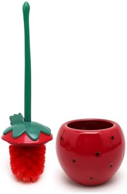 Deep & Sturdy Toilet Bowl Brush with Holder - Strawberry Bowl Brush - Durable Scrubbing - Toilet Cleaners - Household Essentials - Bathroom Cleaner - Cleaning Supplies - Household Supplies