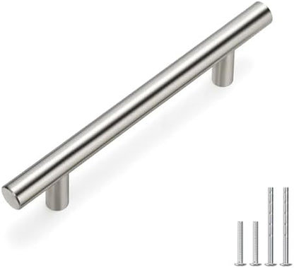 homdiy 96mm Cabinet Handles Drawer Pulls - HD201SN Cabinet Hardware Brushed Nickel Cabinet Pulls 100 Pack Modern Cupboard Handles for Kitchen Cabinets