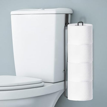 Black Toilet Paper Holder for 4 Rolls Tissue, Over The Tank Toilet Paper Holder, Stainless Steel Rustproof Toilet Paper Storage Wall Mount, for Rv, Bathroom Storage and Organization, 1 PC