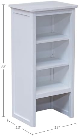 Alaterre Furniture Dorset Bathroom Storage Shelf Hutch, White, 17”W x 29”H
