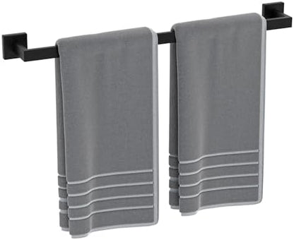 Luxbaro 24 Inch Matte Black Towel Bar, Square Base, Total Length 26-Inch