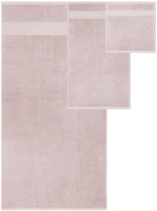 Modern Threads Astra 6-Piece 100% Cotton Towel Set – Jacquard Geometric Pattern – Includes 2 Bath Towels, 2 Hand Towels, 2 Washcloths – Absorbent, Quick Dry, Soft & Durable – Blush Pink