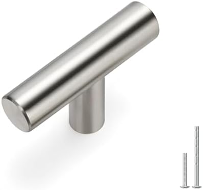 homdiy 500Pack Cabinet Knobs Brushed Nickel Drawer Knobs - 2in Overall Cabinet Door Knobs Single Hole Knobs Modern Cabinet Hardware for Kitchen Cabinets, Dresser Drawers