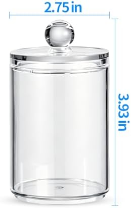 3 Pack Acrylic Qtip Holder Dispenser, Vanity Accessories