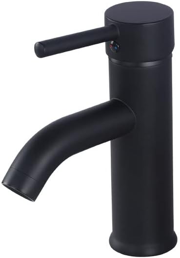 Rose Gold Brass Deck Mounted Single Handle Bathroom Faucet Hot Cold Mixer Sink Tap Modern Vanity Tapware Stylish Basin Faucet One Size，Matter Black One Size