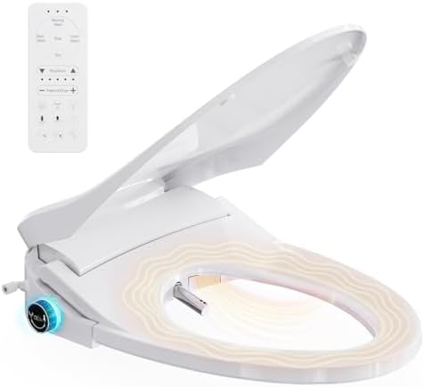 Electric Bidet Seat Elongated,Heated Seat,Luxury Wash,Smart LED | Premium Aerated Wash,Instant Warm,Self Cleaning Nozzle,6000RPM Dryer,Remote Control, Soft Close,Original Manufacturer Quality