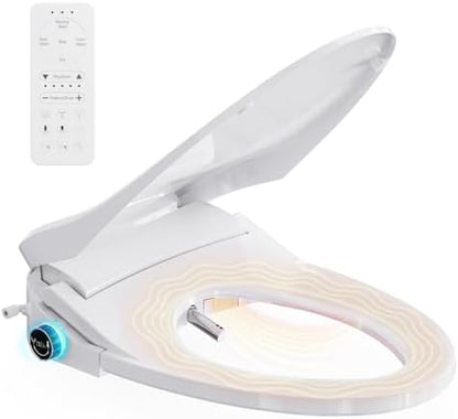 Electric Bidet Seat Elongated,Heated Seat,Luxury Wash,Smart LED | Premium Aerated Wash,Instant Warm,Self Cleaning Nozzle,6000RPM Dryer,Remote Control, Soft Close,Original Manufacturer Quality