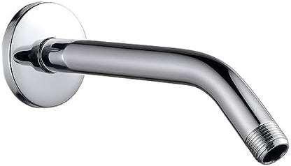Cobbe Shower Arm with Flange and Teflon Tape, 8-Inches Wall Mounted Shower Pipe Arm 304 Stainless Steel Extension for Fixed Shower Head, Chrome