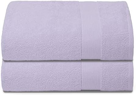 Belizzi Home Premium Cotton Oversized 2 Pack Bath Sheet 35x70-100% Pure Cotton - Ideal for Everyday use - Ultra Soft & Highly Absorbent - Machine Washable - Purple