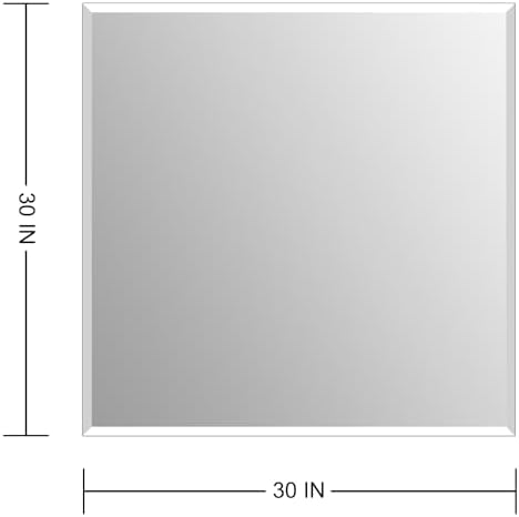 Bathroom Mirror for Over Sink 30x30 Inch Frameless Wall Mirror Beveled Edge