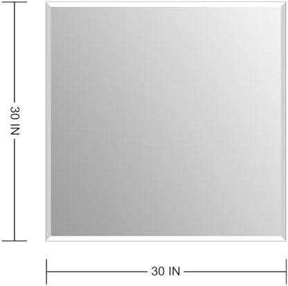 Bathroom Mirror for Over Sink 30x30 Inch Frameless Wall Mirror Beveled Edge