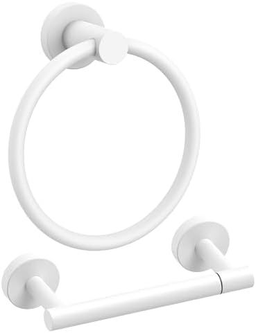 FORIOUS Toilet Paper Holder and Towel Ring Set, Bathroom Accessories Set