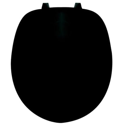 Centoco Black Round Toilet Seat, Residential, Top Mount Plastic Hinge, Closed Front with Cover, Plastic, DSAMAZ2-407