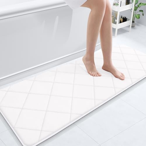 OLANLY Memory Foam Bath Mat 59x20, Ultra Soft and Absorbent Bathroom Rugs
